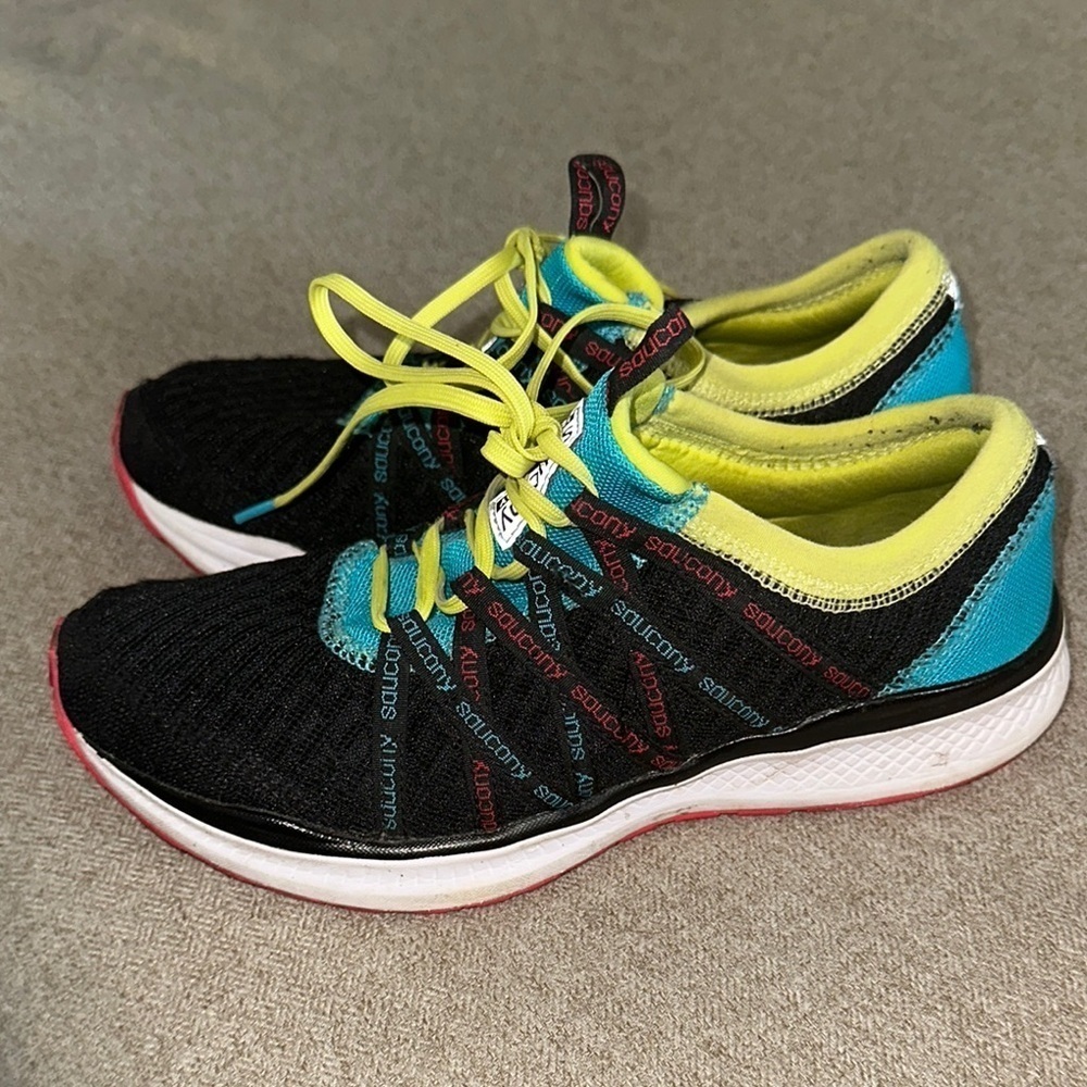 Saucony Black and Blue Athletic Shoes - Picture 2 of 5